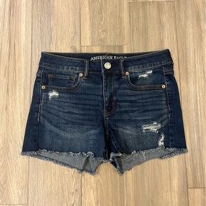 Dark denim mini shorts